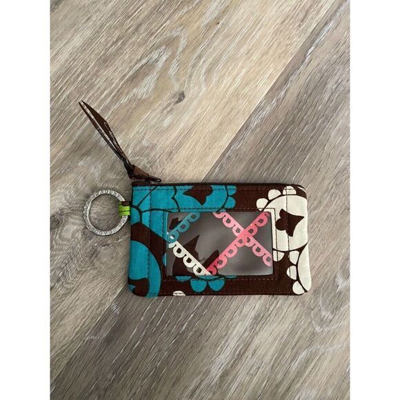 Vera Bradley LOLA Retired Pattern Fall 2013 Logo Key Ring ID Pocket CC Wallet - Picture 1 of 5